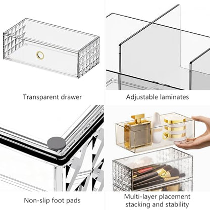 DASITON Organizador de maquillaje, cajones apilables para es
