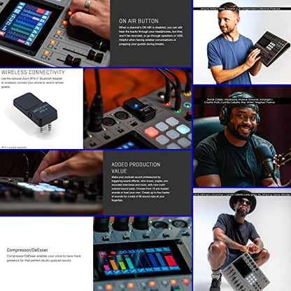 Zoom PodTrak P8 Grabadora de podcasts multipista + 2 micrófo
