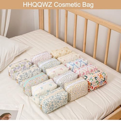 Bolsa de maquillaje acolchada de algodón para mujeres y niña