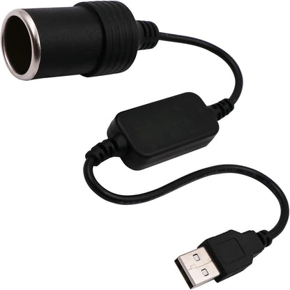 USB A macho a 12 V encendedor de cigarrillos de coche hembra
