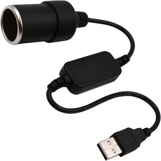 USB A macho a 12 V encendedor de cigarrillos de coche hembra