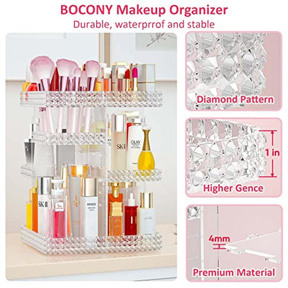 Organizador de maquillaje giratorio, vitrina de cosméticos d