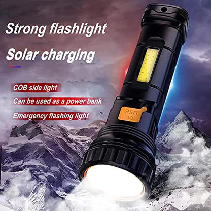 Linterna LED solar / recargable multifunción de 1000 lúmenes