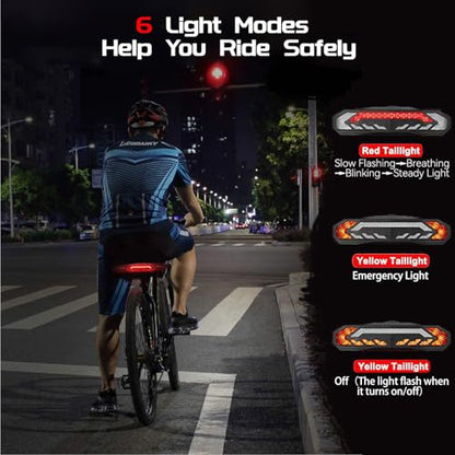 Luz trasera inteligente para bicicleta con señales de giro y