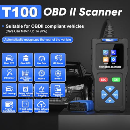 SHALL Lector de código de escáner T100 OBD2 para motor de ve