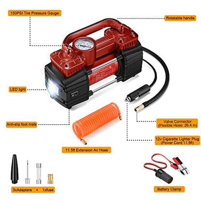 GSPSCN Compresor de aire de doble cilindro CC de 12 V para a