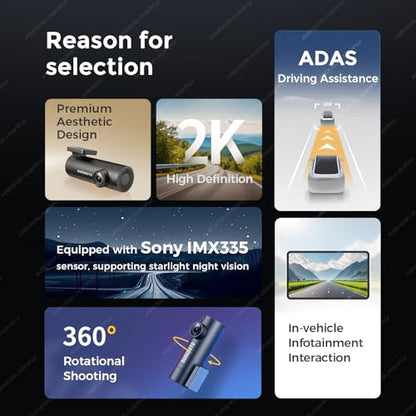 MekedeTech DUDUAUTO 2560 * 1440P coche DVR Dash Cam para And