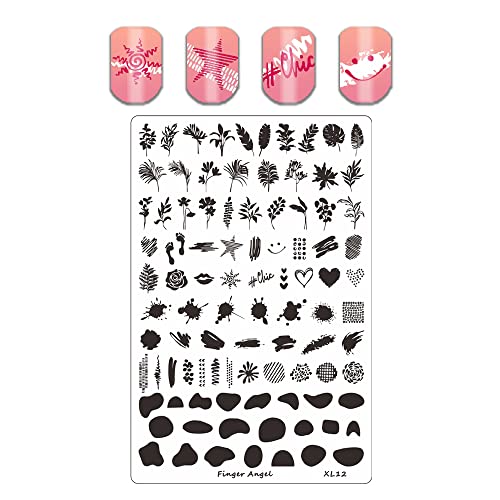 4PCS Nail Art Stamp Placas con XL11-14 Estampación de Placas