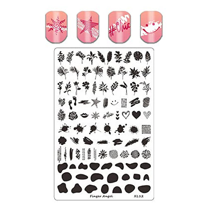 4PCS Nail Art Stamp Placas con XL11-14 Estampación de Placas