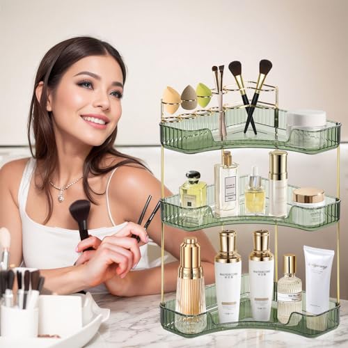 JIAN YA NA Organizador de maquillaje, estante para encimera