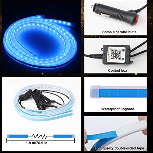 Tira de luz RGB para estribo de 71 pulgadas, control de apli