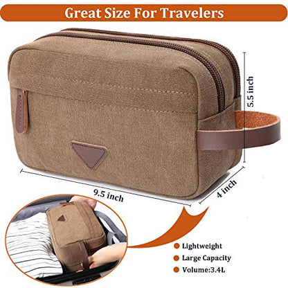 Mactso Neceser de viaje para hombre, de lona, de cuero, orga