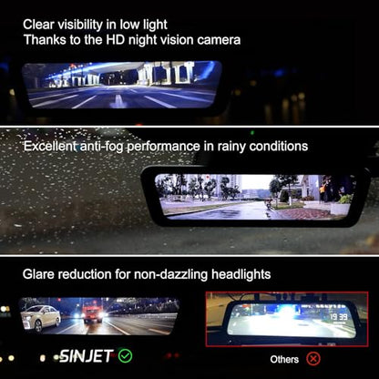 8.2″ Rear View Mirror Camera OEM with IPS Screen, Detached F