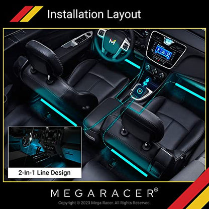 Mega Racer Luces LED para el interior del automóvil, 48 chip