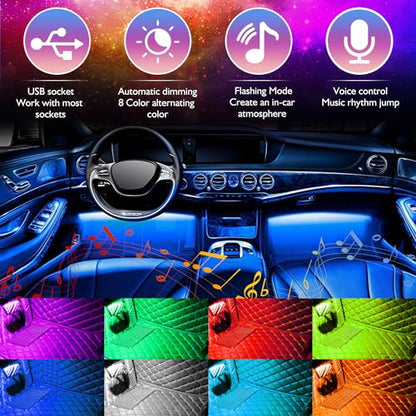 Tira de luces LED para automóvil, 4 unidades de 48 luces LED