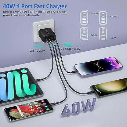 Cargador para iPhone 16/15 Pro Max, paquete de 2 adaptadores