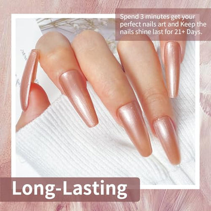 JODSONE Esmalte de uñas de gel de oro rosa de 0.3 fl oz, esm