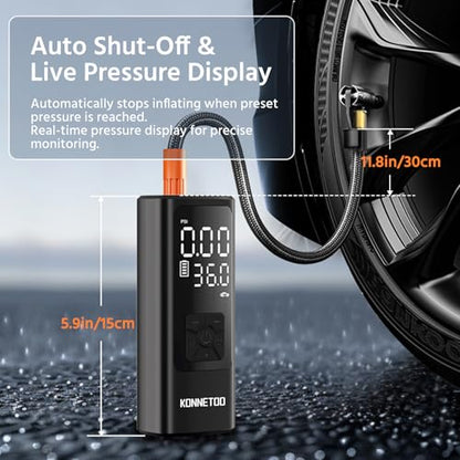 KONNETOO Inflator Portable Air Compressor - Air Pump for Car