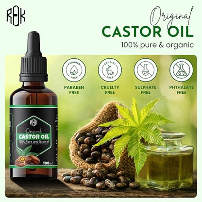 Aceite de ricino orgánico, 100% puro y natural, aceite de ri
