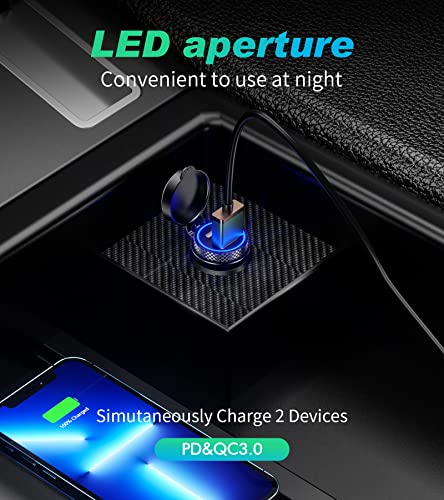 KEWIG Cargador de coche USB C, 60W/5A Super Mini Cargador de