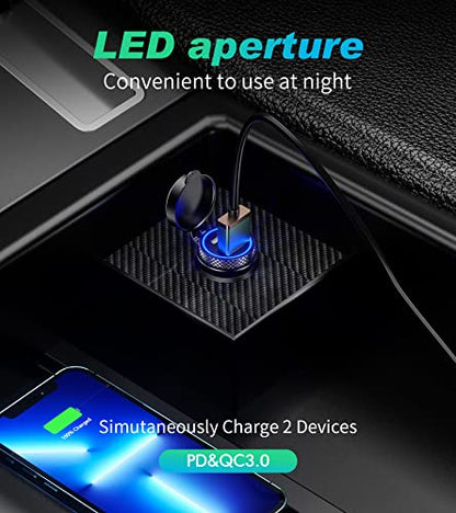 KEWIG Cargador de coche USB C, 60W/5A Super Mini Cargador de