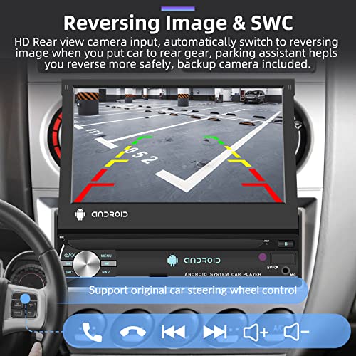 UNITOPSCI 2G 64G Single Din Flip Out Android 13 Car Stereo W