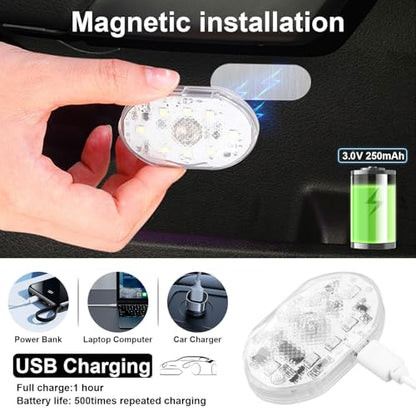 SUNCARACCL 4 luces LED inalámbricas para el interior del aut