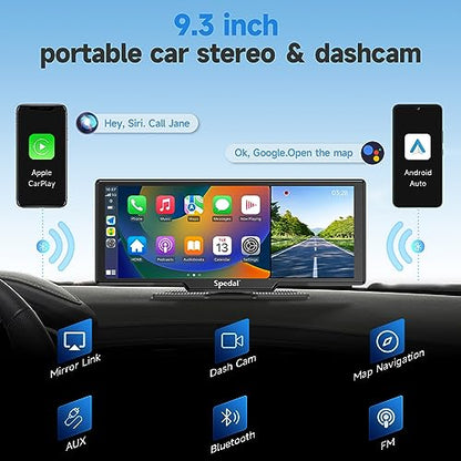 Spedal Apple CarPlay inalámbrico 860 y Android Auto con cáma