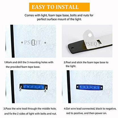 PSEQT 10 unidades de luces LED de tira de roca para auto, lu