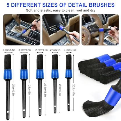 Kit de 20 herramientas de limpieza para automóvil, kit de de