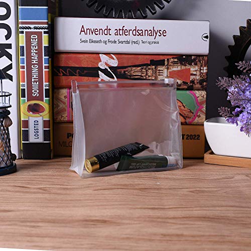Pequeña bolsa de cosméticos transparente con cremallera, (5.
