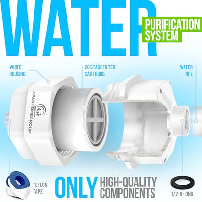 AquaHomeGroup Filtro de ducha de 20 etapas para agua dura, f