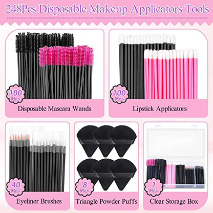 248 aplicadores de maquillaje desechables con soplos triangu
