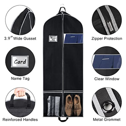 Zilink Bolsas largas para ropa para vestidos, bolsas de abri