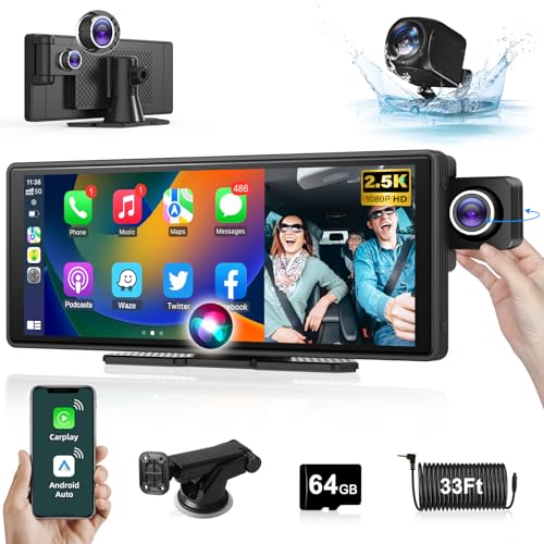 【Lente abatible】 Pantalla inalámbrica CarPlay de 10.26 pulga