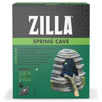 Zilla Decoración de cueva de primavera con LED azul, cámara