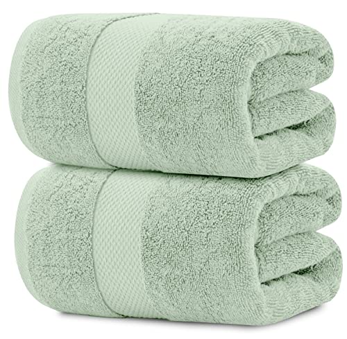 White Classic - Juego de 2 toallas de baño extragrandes, muy