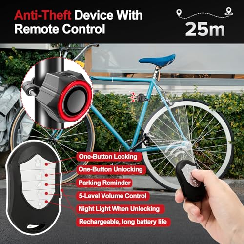 BANGTING Alarmas de bicicleta de 110 dB con control remoto,