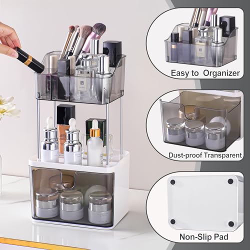 Organizador de mostrador de baño de 2 cajones, mostrador org