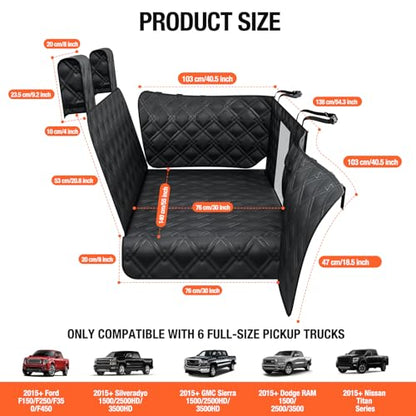Extensor de asiento trasero de camión para perros, funda imp