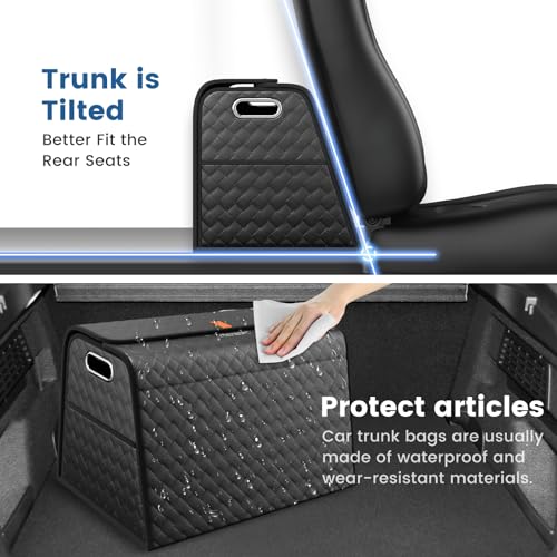 Aiuwo Organizador plegable de cuero para maletero, SUV, cami
