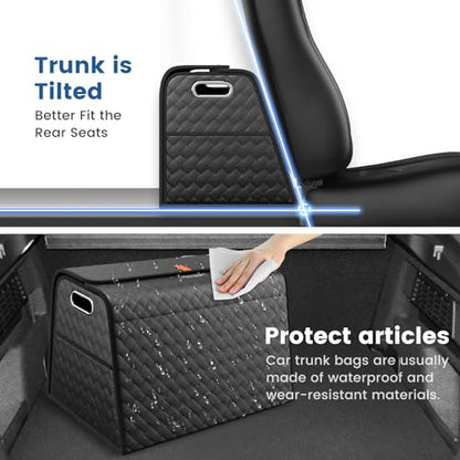 Aiuwo Organizador plegable de cuero para maletero, SUV, cami
