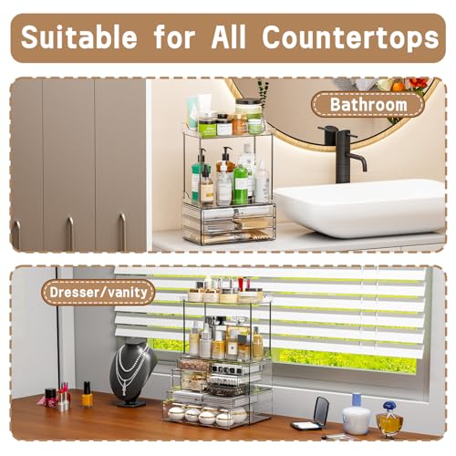 Estante organizador de encimera de baño de 3 niveles y 6 caj
