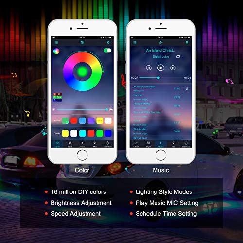 MICTUNING 4 luces LED subterráneas para automóvil, kit de lu