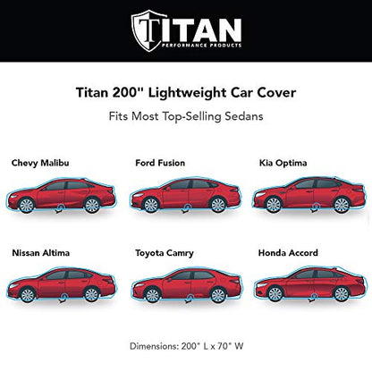 Titan Jet Black Poly 210T - Funda de coche para sedanes de 1