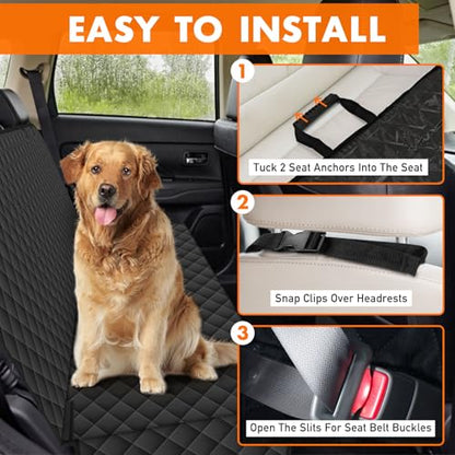 Funda de asiento trasero para perros, impermeable y antidesl