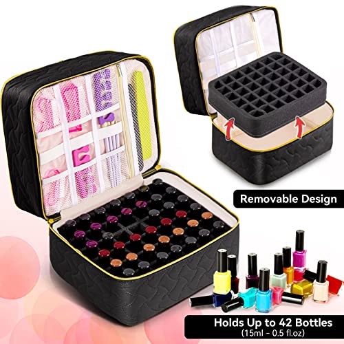 DreamGenius Estuche organizador de esmalte de uñas con capac