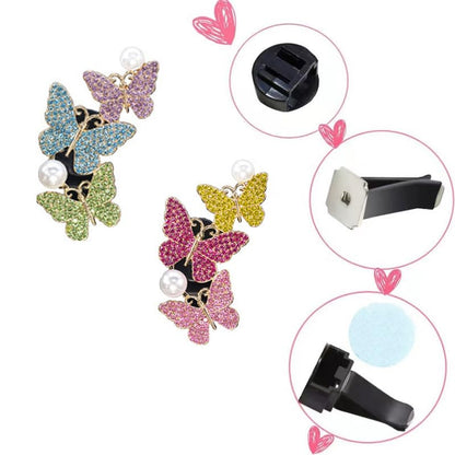 2 clips de mariposa para ventilación de automóvil, decoració