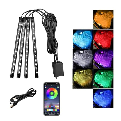 Luces interiores LED para automóvil, RGB 48 LED multicolor,