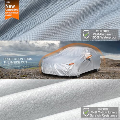 Kayme - Cubierta completa impermeable de 6 capas p/automóvil